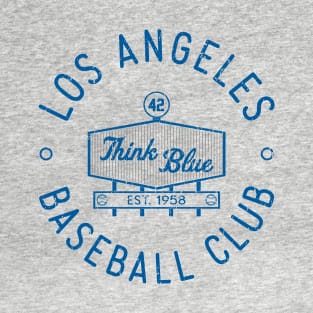 Retro LA Baseball Club Stadium Logo (Blue) T-Shirt